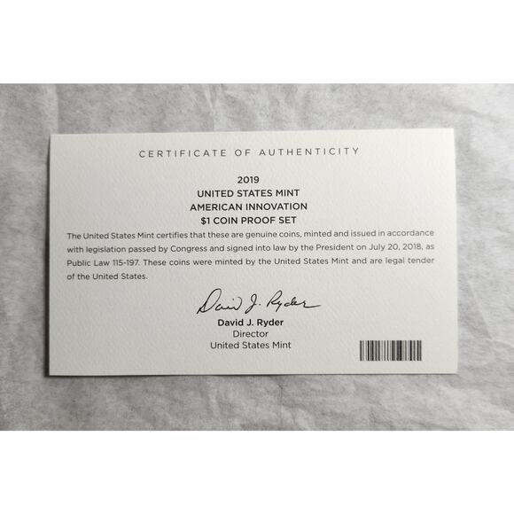 2019 American Innovation $1 Coin Proof Set United States Mint With COA and Box - Picture 4 of 7